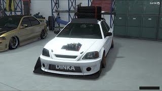 Dinka Blista Kanjo Customisation Honda Civic GTAV [upl. by Naihs]