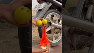 Bike Silencer vs Big balloon 🎈👍 funny balloon experiment automobile ytshorts [upl. by Akcir638]