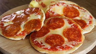 Pizza en sartén sin horno 🍕 ¡FÁCIL Y RÁPIDA 😱 [upl. by Namwen1]