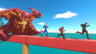 Dont Let Rodan Catch You  Superhero Challenge  Animal Revolt Battle Simulator [upl. by Calli299]