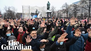 Thousands rally across Russia to call for Navalnys release [upl. by Ofelia706]