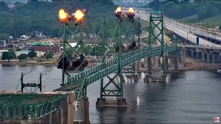 All angles of the old I74 bridge implosion in the Quad Cities [upl. by Lletnohs190]