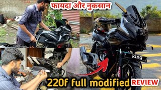 Pulsar 220 modification review 😱  220f modification 🔥  Moto vlogger  Hitu [upl. by Obrien989]