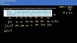 7 Find the mean and variance for the following frequency distributions Classes 030 3060 6090 [upl. by Melvin]