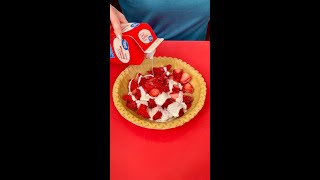 Easy Strawberries amp Cream Pie 🍓berries pie desserts easydessert [upl. by Eikin]