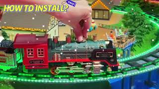 Kids Train Set  Christmas Train Toys wSmoke Sounds Lights Rechargeable Electric Train for [upl. by Kimberley417]