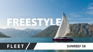 Luxury sailing yacht Sunreef 58 FREESTYLE cruising in Montenegro [upl. by Fem]