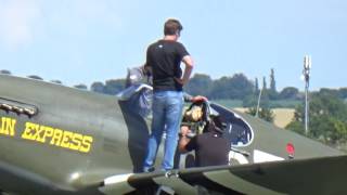 P51B Mustang Berlin Express loses canopy during display [upl. by Bertila370]