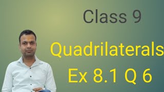 Class 9 Maths Chapter 8 Quadrilaterals Ex 81 Q 6 New NCERT Math ka jugad [upl. by Ernaldus631]