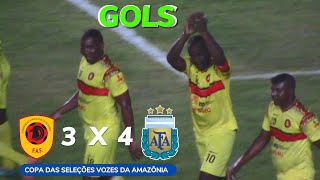 GOLS  ARGENTINA DERROTA ANGOLA POR 4 X 3 PELA COPA DAS SELEÇÕES VOZES DA AMAZÔNIA [upl. by Aduhey]