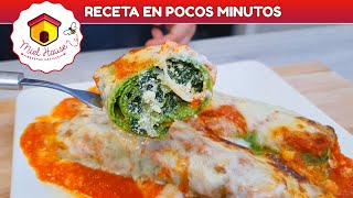 Canelones de espinaca MASA EN LICUADORA deliciosos y fáciles [upl. by Lynelle]