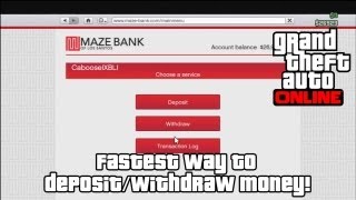 Grand Theft Auto Online Fastest way to DepositWithdraw Money GTA Online [upl. by Annabela]