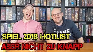 SPIEL 2018 Essen Spezial  Unsere Hotlist  Brettspiele  Boardgame Digger und Daniel [upl. by Ientruoc]