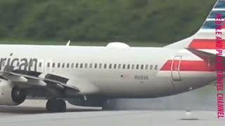 Boeing 737800 from Florida forced to stop in Tampa due to one of its tires exploding on the runway [upl. by Ayhdnas971]