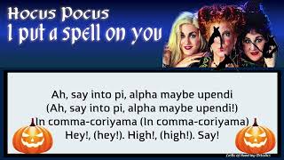 Hocus Pocus  I Put a Spell on You   Lyrics video   Singalong   Halloween Party Music [upl. by Elspet632]