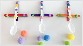 STEAM Activity STEM Activity Pompom Launcher Popsicle Stick Catapult [upl. by Thatcher]