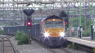 Nuneaton Station 210524 Classes 37475666687090325 freighttrains locomotives [upl. by Nerrej]