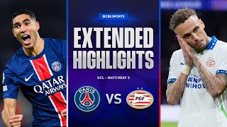 PSG vs PSV Extended Highlights  UCL League Phase MD 3  CBS Sports Golazo [upl. by Yllak]