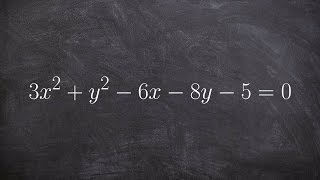 Conics Graphing an ellipse standard form by completing the square [upl. by Caplan349]