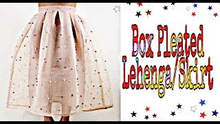 Box pleated Lehenga Long Skirt Attaching lining to skirtEasiest method [upl. by Malkah]