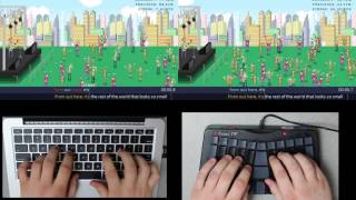 QWERTY versus Stenography on Steno Arcade [upl. by Ylle]