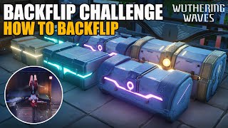 Backflip Challange  Step onto the platform made of wooden boxes  How to Backflip  Wuthering Waves [upl. by Bever]