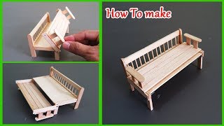 How To Make A Pull Out Sofa Bed From Popsicle Stick  Miniature Sofa Bed [upl. by Colwell]