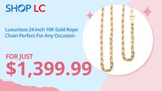 10K Yellow Gold 6mm Rope Chain Necklace 24 Inches [upl. by Broderick276]