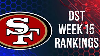 Top 12 DefenseDST Rankings Week 15 Fantasy Football [upl. by Torrey]