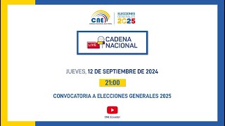 Cadena Nacional Convocatoria Elecciones Generales 2025 [upl. by Nohs]