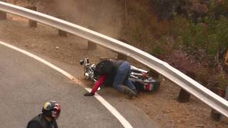 Low Speed Motorcycle Crash on Mulholland Hwy  not with a Supercharged 500hp Lotus [upl. by Genny933]