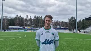 Hugo Benjamin Svensson etter kampen mot Strømmen [upl. by Naleag]