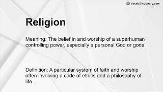 Religion Meaning [upl. by Catton758]