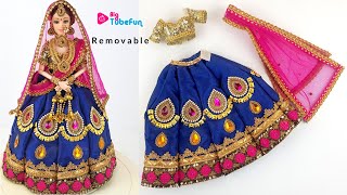 Barbie lehenga punjabi  Indian barbie bridal lehenga and jewellery  Barbie doll lehenga making [upl. by Aima]