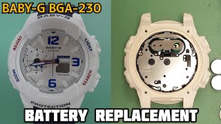 How To Change Battery CASIO BABYG BGA230 Watch [upl. by Abdulla235]