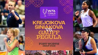 KrejcikovaSiniakova vs GauffPegula  2022 WTA Finals Group Stage  Match Highlights [upl. by Atirehc]