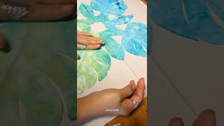 Hawaiian quilting Monstera design basting to applique [upl. by Swec]