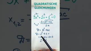 QUADRATISCHE GLEICHUNGEN ANZAHL DER LÖSUNGEN youtubeshortsviral maths gleichung [upl. by Tatiania]