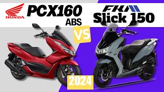 Honda PCX 160 vs FKM Slick 150  Side by Side Comparison  Specs amp Price  2024 [upl. by Cannon244]