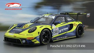 ckmodelcarsvideo Porsche 911 992 GT3 R 96 5th 24h Spa 2023 Rutronik Racing Minichamps [upl. by Ytte]