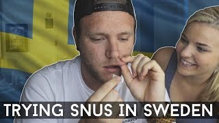 TRYING SNUS IN SWEDEN [upl. by Neslund343]