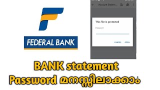 Federal bank account statement pdf password [upl. by Naamann]