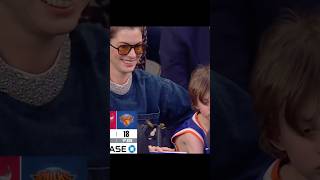 OG Anunoby almost crashed into Anne Hathaway sitting courtside 😅 [upl. by Sinnoda878]