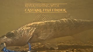 Using CASTABLE FISH FINDER to mark and catch fish off River [upl. by Ardnuahsal]