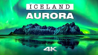 Northern Lights in ICELAND ★ Magical AURORA Borealis ★ Ambient Aerial 4K ► [upl. by Autry53]