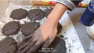 Gritty Charcoal Mini Thick Slabs Shape MakingWater PoolPastePlayDamp TexturePlayASMR [upl. by Nyrhtac]