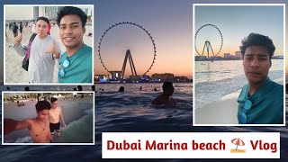 First Day in Dubai marina beach 🏖️ Dubai largest beach 🏖️dubaibeach marinabeach [upl. by Farnham]