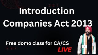 Introduction to Companies Act 2013 icai cafoundation economicstudent cseet csgo cscsex [upl. by Peony237]