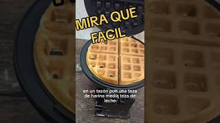 como hacer waffles fácil y rápido recetas receta recetasfaciles comida [upl. by Yahiya]