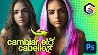 CAMBIAR color o forma del CABELLO con Photoshop FACIL [upl. by Anelra816]